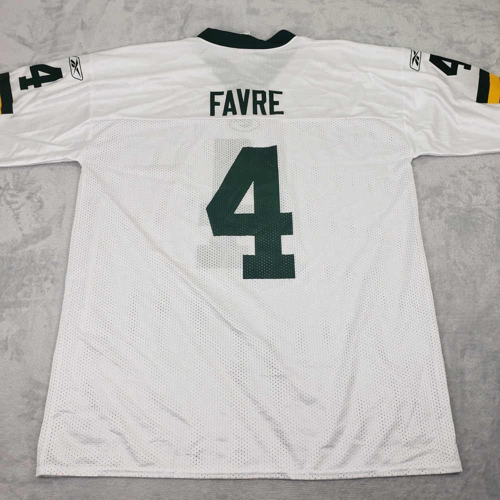 Reebok Green Bay‎ Packers Brett Favre 4 NFL Jersey White Men's XL Football Shirt - Picture 2 of 10